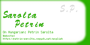 sarolta petrin business card